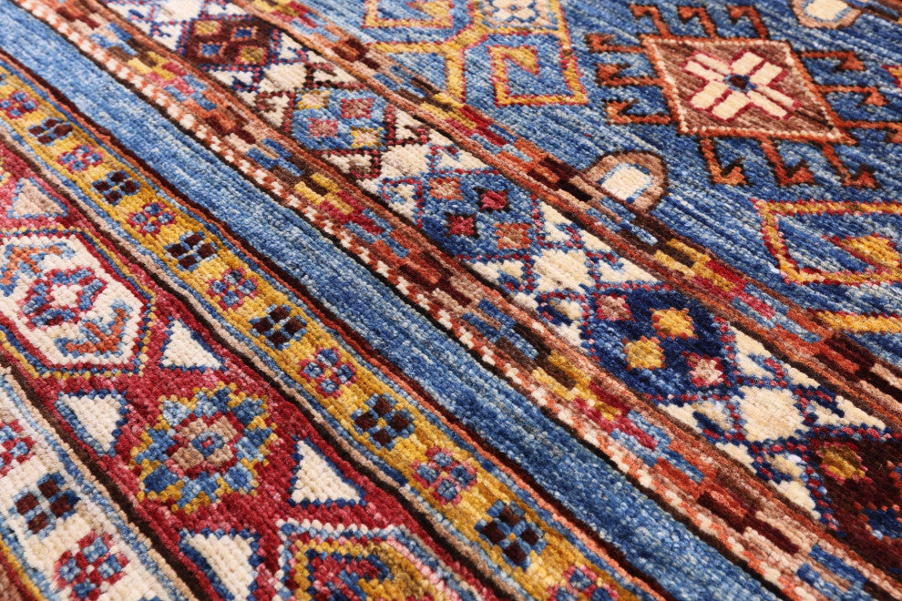 Super Kazak Khorjin Handmade Wool Rug 6' 8" X 9' 9" Q11124