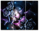 Glowing Bouquet of Beautiful Roses, Abstract Canvas Art Print, 36x28, 3 Panels
