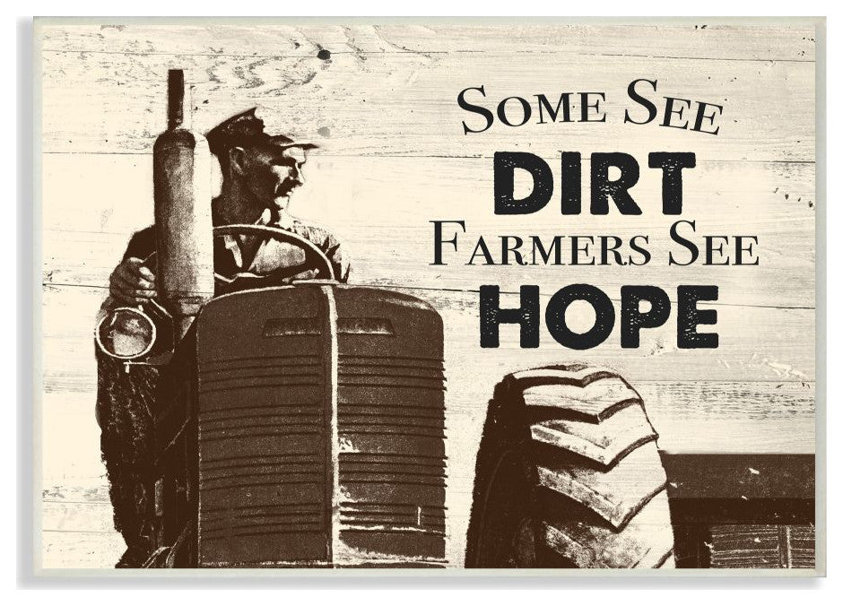Farmers See Hope Rustic Wood Texture Word Design, 10"x15"
