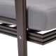Leisuremod Walbrooke Patio Loveseat With Brown Aluminum Frame, Gray