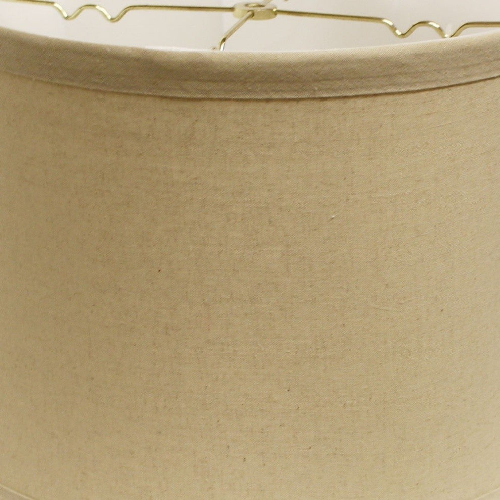 15" Rosewood Drum Trimmed Linen Lampshade