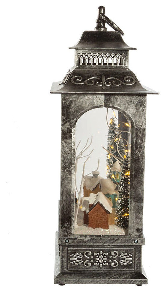 15" Battery-Operated LED Musical Christmas Village Lantern