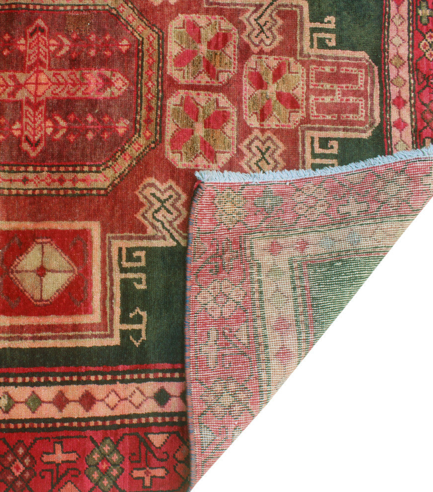 Semi-Antique Samman Charcoal/Rust Runner, 4'9x10'6