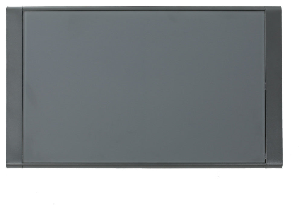 GDF Studio Crested Bay Outdoor Gray Aluminum Coffee Table With Glass Table Top