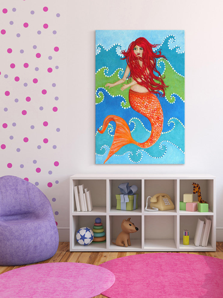 Marmont Hill, "Dancing Mermaid" by Nicola Joyner Print on Wrapped Canvas, 30x45