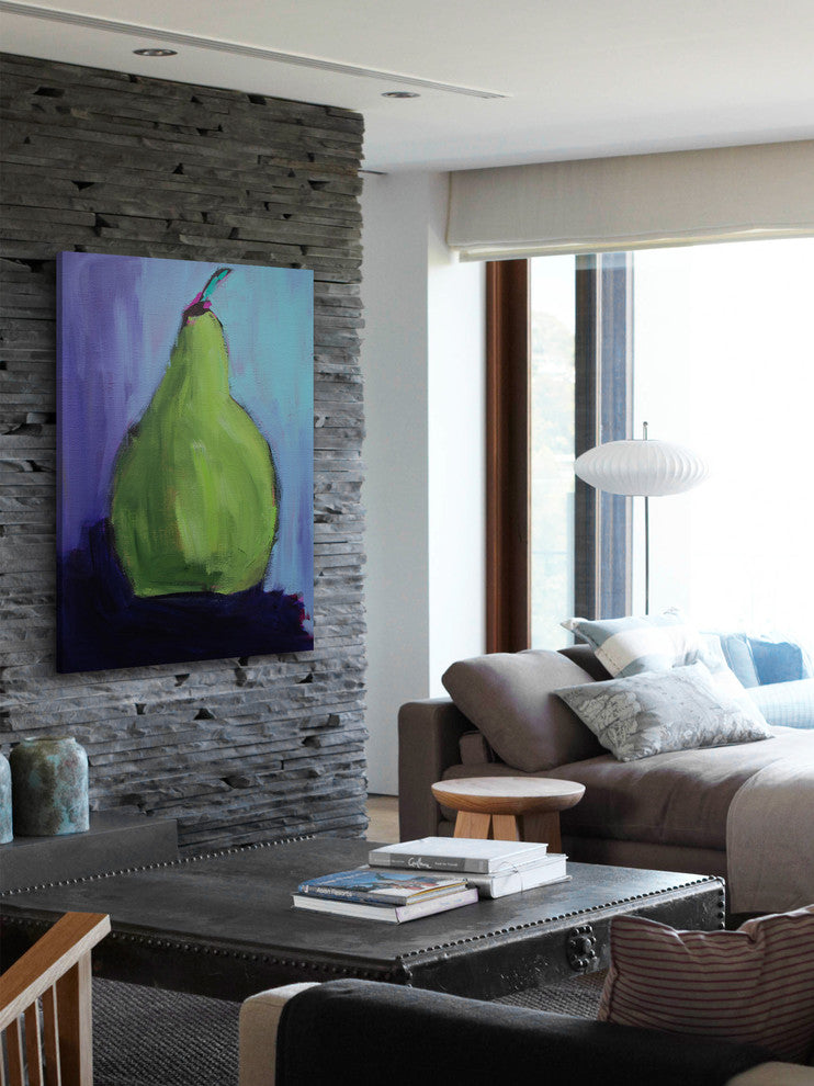 "Pear Me" Painting Print on Wrapped Canvas, 24"x36"