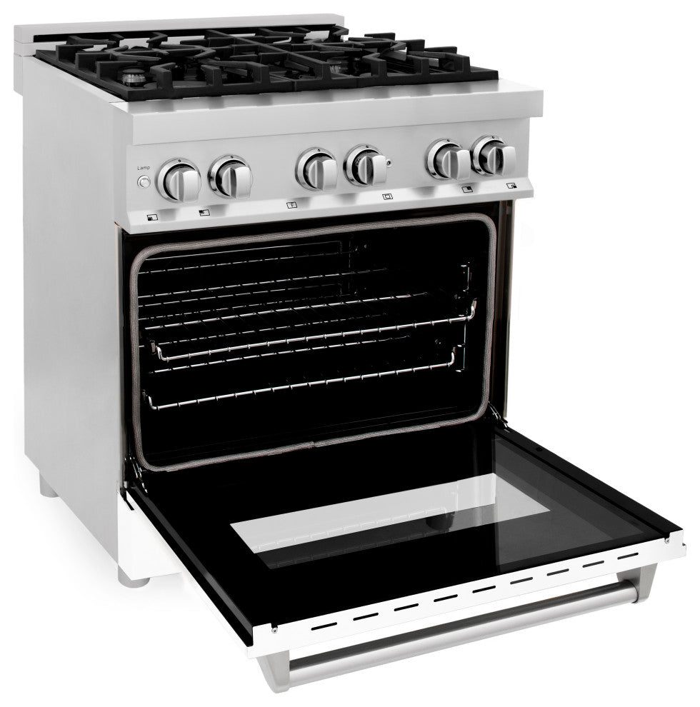 ZLINE 30 in. Professional Dual Fuel Range With White Matte Door, RA-WM-30