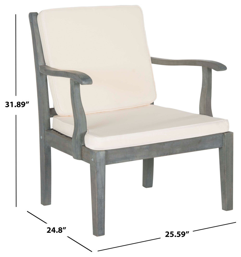 Safavieh Fresno 4-Piece Indoor-Outdoor Living Set, Ash Grey