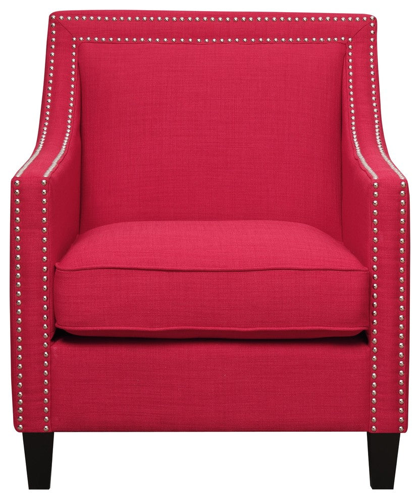 Emery Chair and Ottoman, Berry