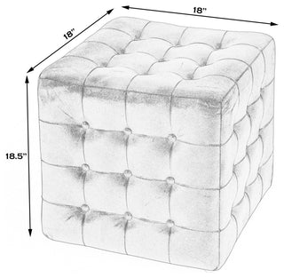 Butler Specialty Company, Leon Button Tufted Leather Ottoman, Brown