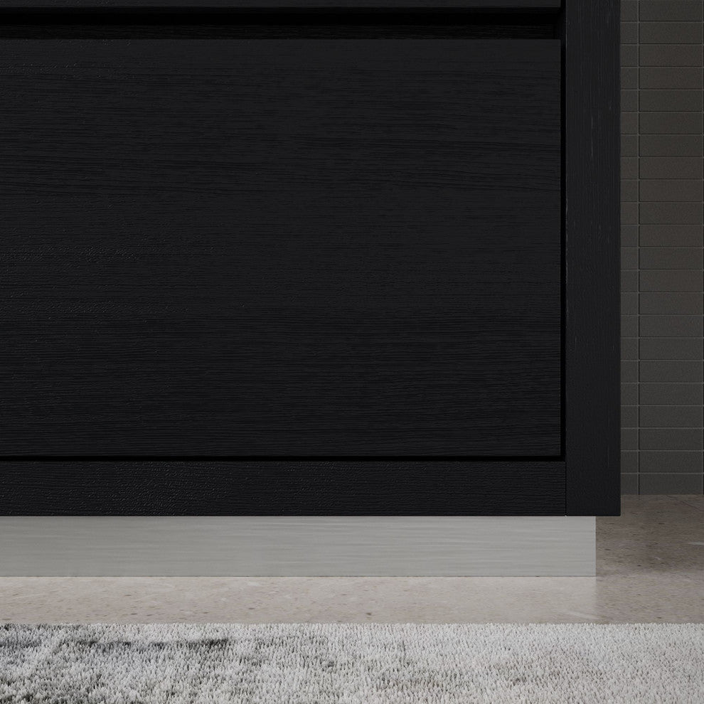 Boutique Bath Vanity, Black, 36", Single Sink, Freestanding