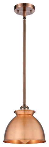 Adirondack 1-Light 8" Stem  Mini Pendant, Antique Copper Shade