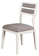 Benzara BM286290 21" 2 Tone Dining Chair, Ladder Back, Set of 2, White