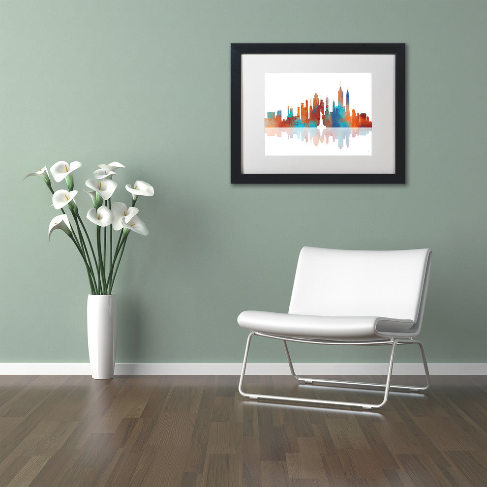 'New York, New York Skyline' Matted Framed Canvas Art by Marlene Watson