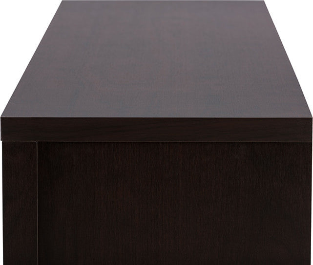 Gerhardine Dark Brown Wood 63" TV Cabinet With 3-drawer