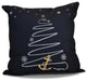 Decorative Holiday Pillow Geometric Print, Navy Blue, 18"x18"