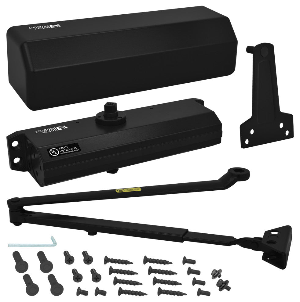 Nuk3y 9000 Series Grade 1 Heavy Duty Door Closer Size 1-6, ADA, UL Listed, Matte Black