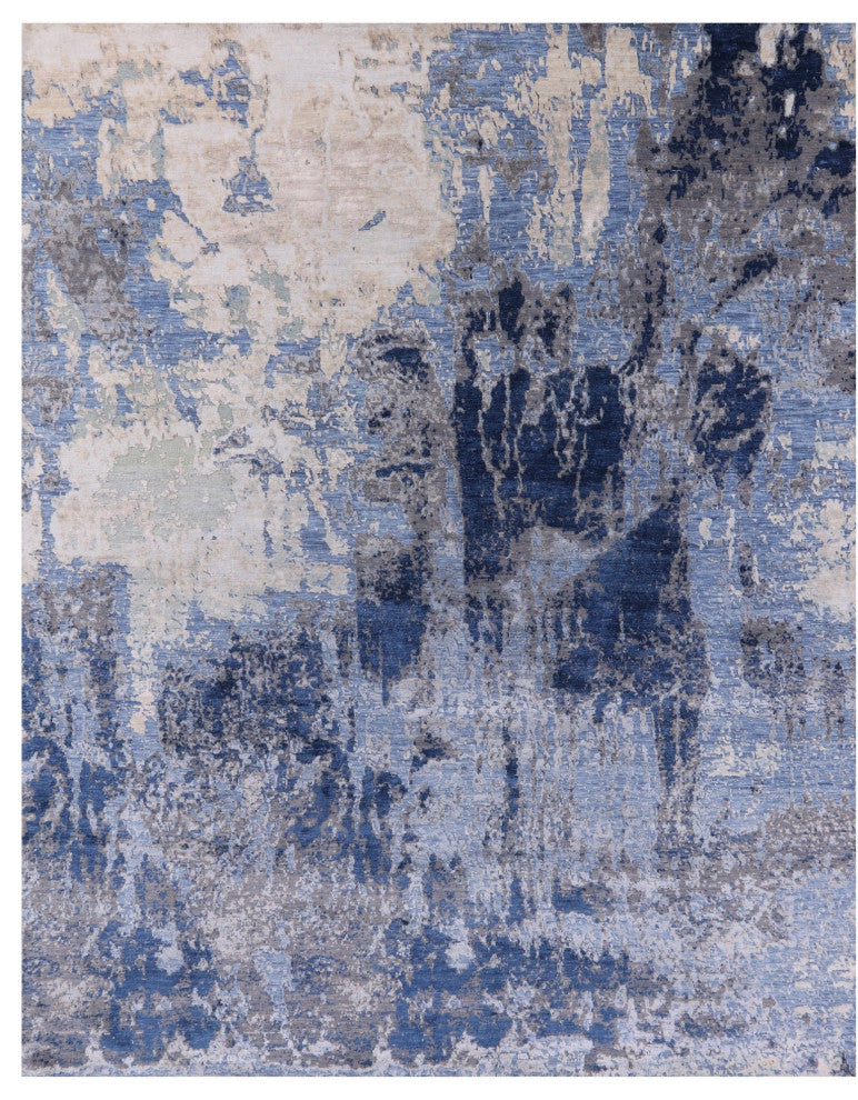 Wool & Silk Modern Hand Knotted Rug 7' 10" X 10' 0" - Q15975