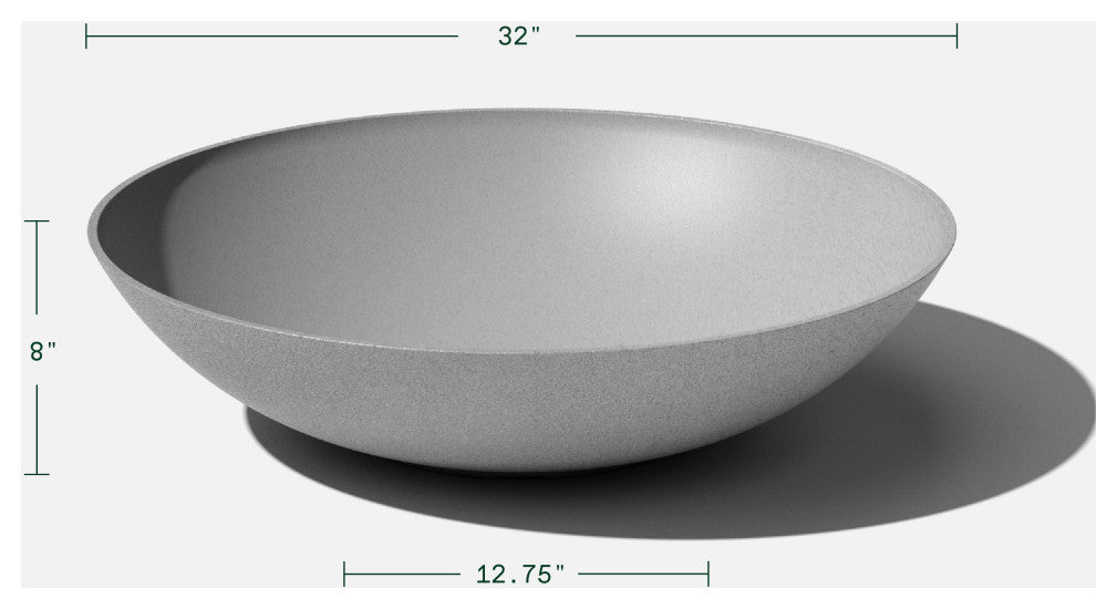 Lane Round Planter Bowl, Grey, 32'', 1 Pack