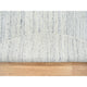 Ivory Pure Wool Hand Loomed Plain Modern Striped Design Round Rug, 7'10"x7'10"