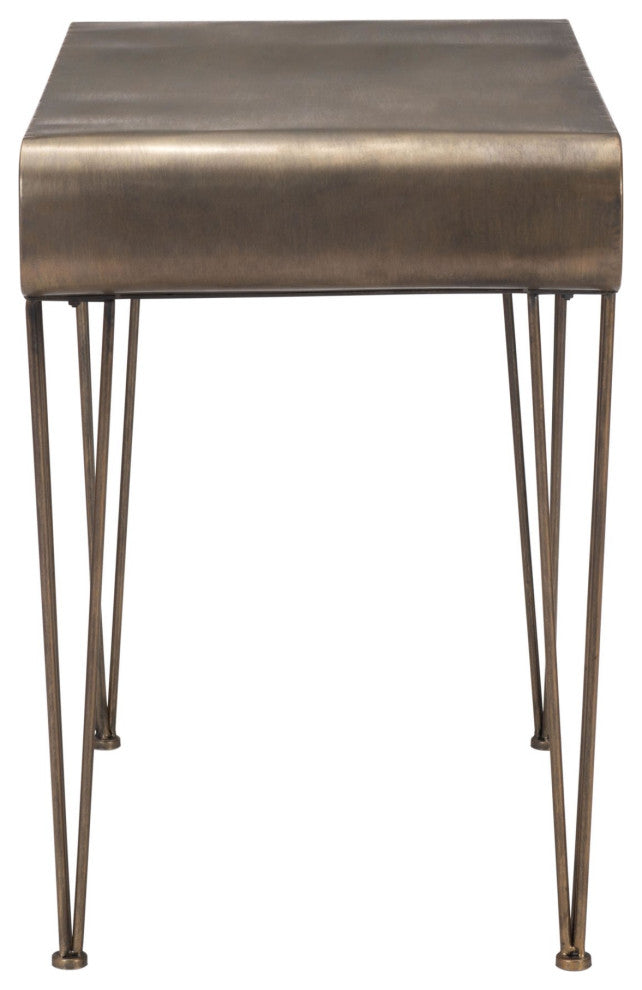 Computer Work, Rectangular, Steel Metal, Antique Gold, Home Business Office