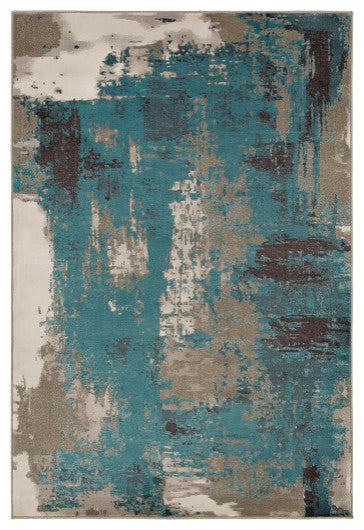 Surya Steinberger SIB-1024 7'10"x10'10" Rug, Beige/Aqua/Taupe/Dark Brown/Camel