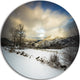 Snow Storm In Spain, Landscape Photography Disc Metal Wall Art, 23"