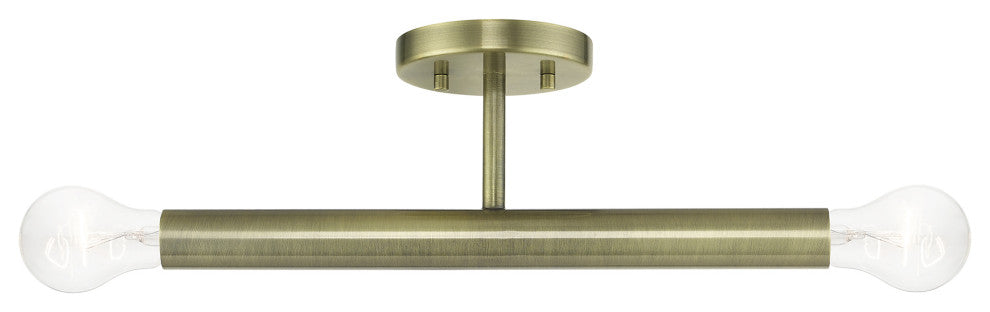 Copenhagen 2-Light Antique Brass Semi-Flush