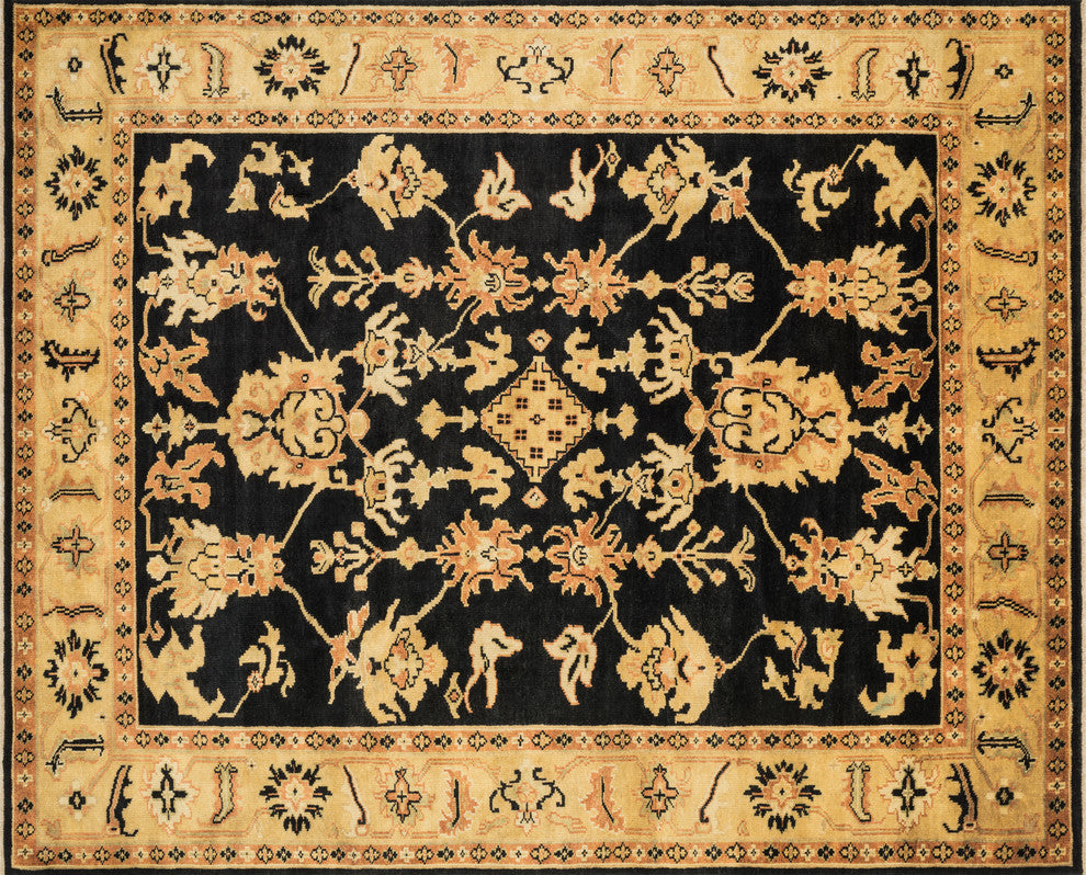 Loloi Morrow Collection Rug, Black and Light Gold, 4'x6'