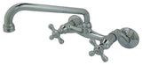 Kingston 6" Adjustable Center Wall Mount Kitchen Faucet, Polished Chrome