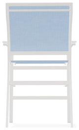 Bazza Sling Balcony Height Stackable Outdoor Stool, Sky/Snow