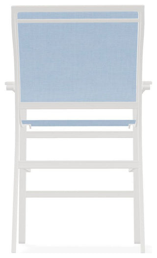 Bazza Sling Balcony Height Stackable Outdoor Stool, Sky/Snow