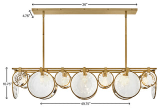 Fredrick Ramond Nala Medium Eight Light Linear, Heritage Brass