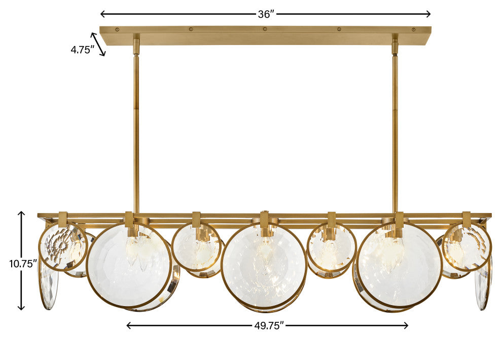 Fredrick Ramond Nala Medium Eight Light Linear, Heritage Brass