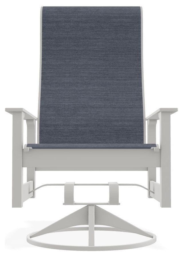 Leeward Sling Outdoor Swivel Rocker, Augustine Denim/Snow