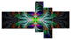 Fabulous Blue Fractal Texture, Abstract Canvas Art Print, 60"x32", 5 panels