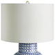 Gorgeous Vintage Style Blue White Fretwork Table Lamp Ginger Jar Urn Shape