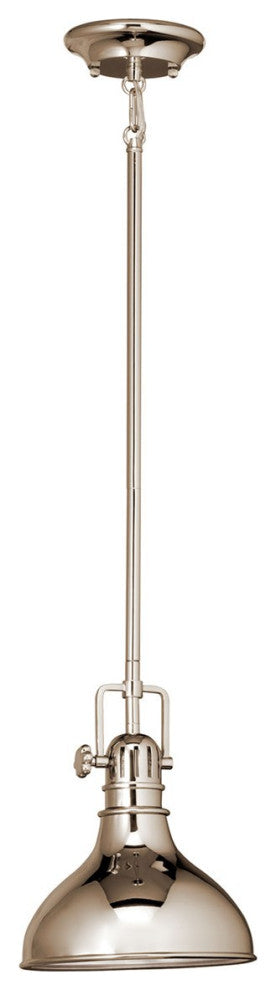 Kichler Hatteras Bay 1 Light Mini Pendant in Polished Nickel