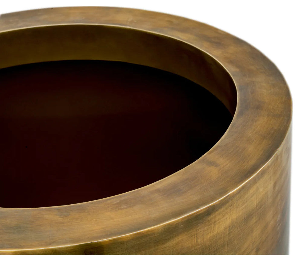Vintage Brass Round Planter | Eichholtz Jasper, Small