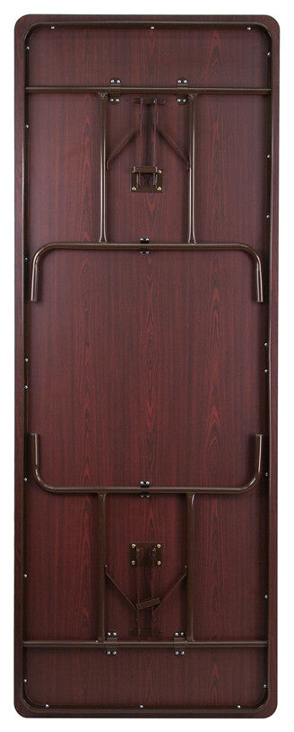 36''x96'' High Pressure Mahogany Laminate Folding Banquet Table
