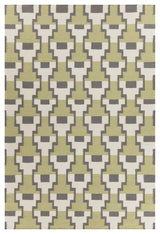 Avon Contemporary Area Rug, Green and Gray, 5'x7'6"