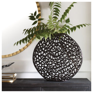 Uttermost 18011 Web 23-1/2" Tall Aluminum Vase - Dark Bronze