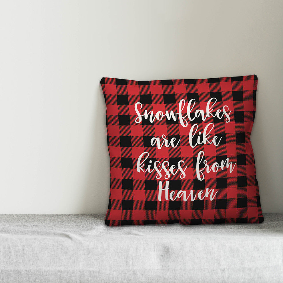 Hohoho, Buffalo Check Plaid 18x18 Throw Pillow Cover