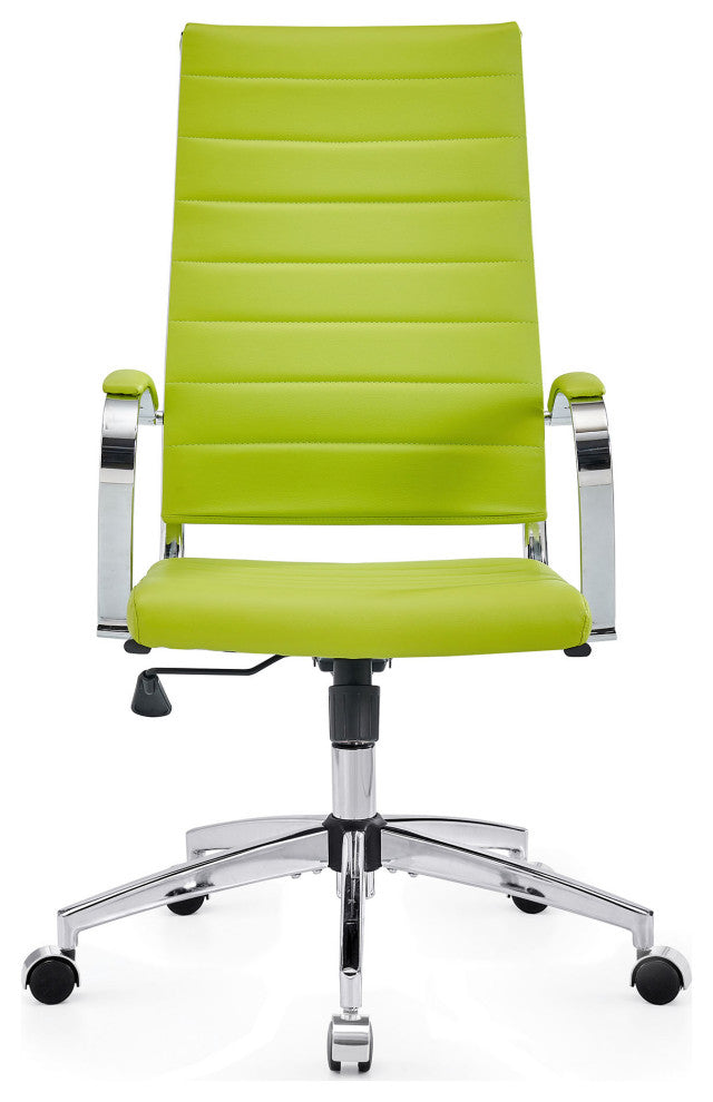 LUXMOD High Back Adjustable Swivel Computer Chair, Green