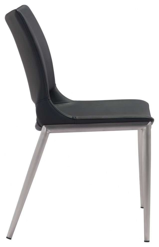 Cradle White Faux Leather Side or Dining Chairs Set of 2