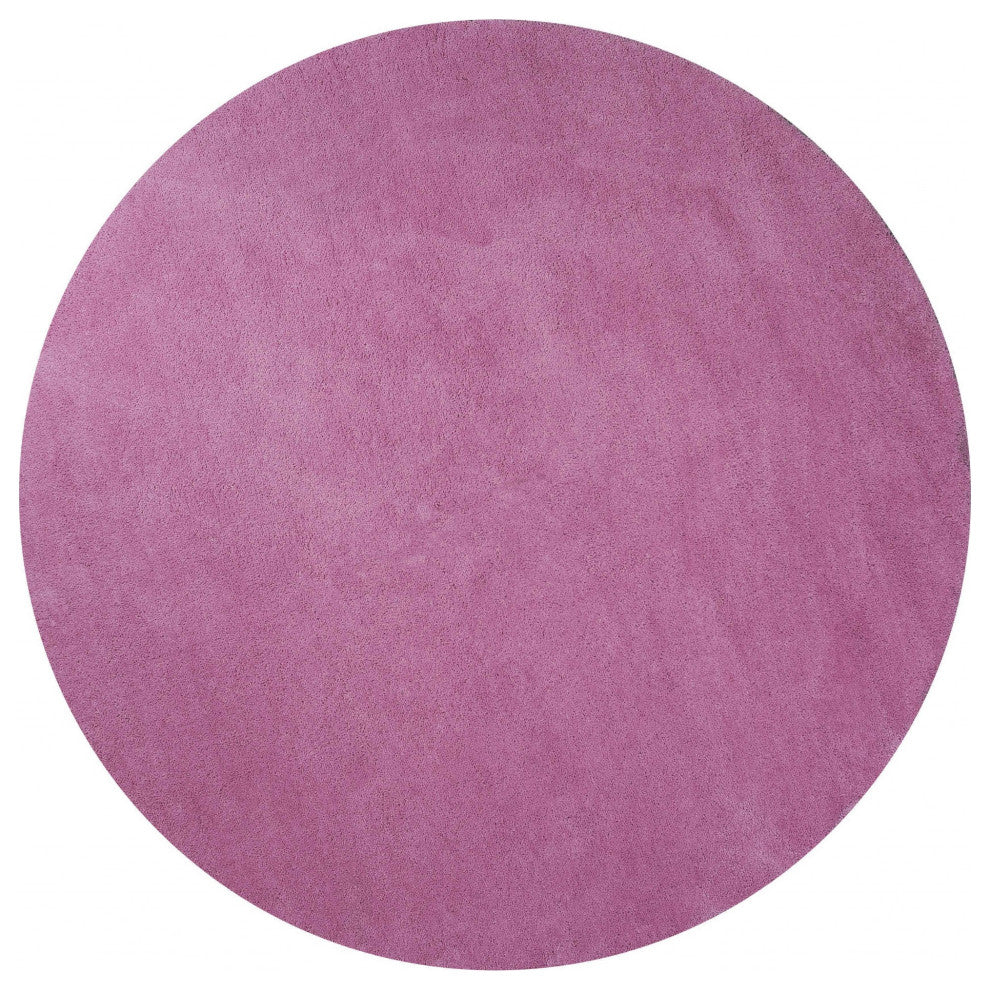 6' Round  Polyester Hot Pink Area Rug