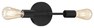 Iconic, 2-Light LED Wall Sconce, Replaceable LED, Matte Black