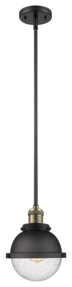 Innovations 201S-BAB-HFS-64-BK 1 Light 7.25" Mini Pendant, Matte Black