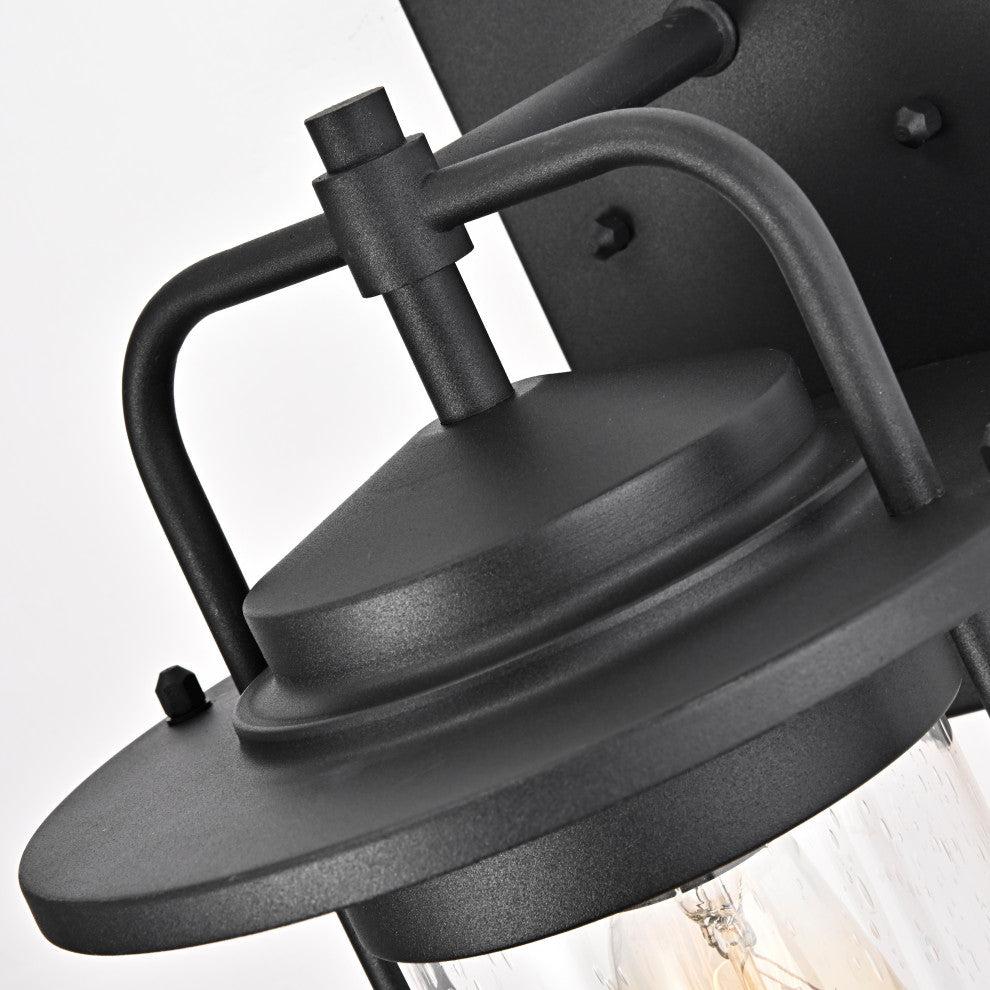 CHLOE Lighting Jeffrey Transitional 1-Light Textured Black Outdoor Wall Sconce