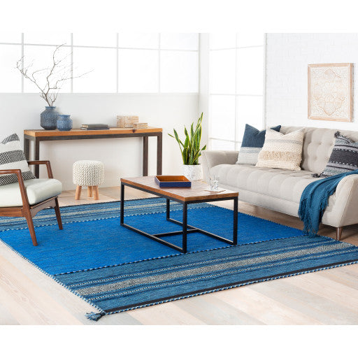 Surya Trenza TRZ-3003 4'x6' Rug, Navy/Dark Blue/Pale Blue/Black